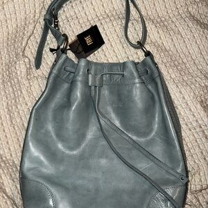 Frye Women's Blue Leather Bucket Bag